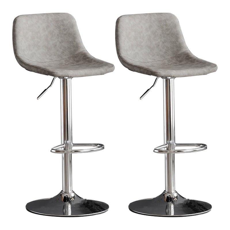 Taburete de bar de estilo industrial, asiento de cuero con respaldo bajo para barra de cocina