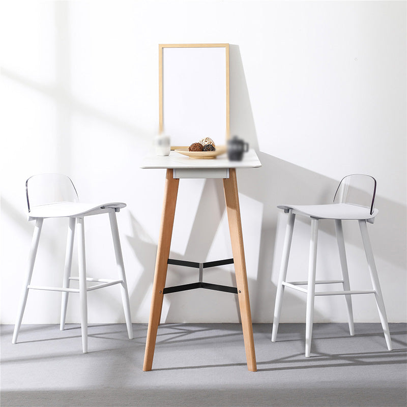 Industrial Style Bar-stool with 4 Legs Low Back PP Seat for Kitchen Bar