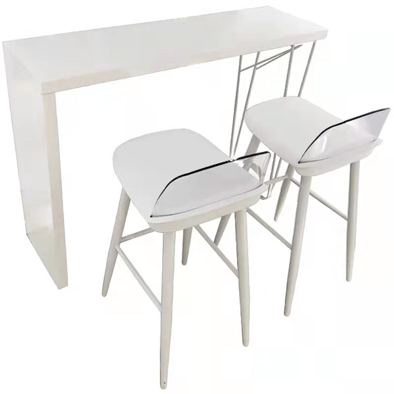 Industrial Style Bar-stool with 4 Legs Low Back PP Seat for Kitchen Bar