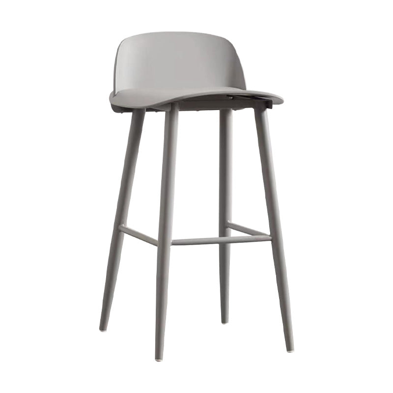 Industrial Style Bar-stool with 4 Legs Low Back PP Seat for Kitchen Bar