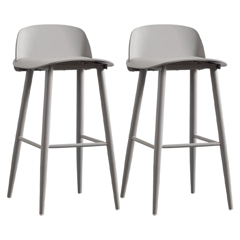 Industrial Style Bar-stool with 4 Legs Low Back PP Seat for Kitchen Bar
