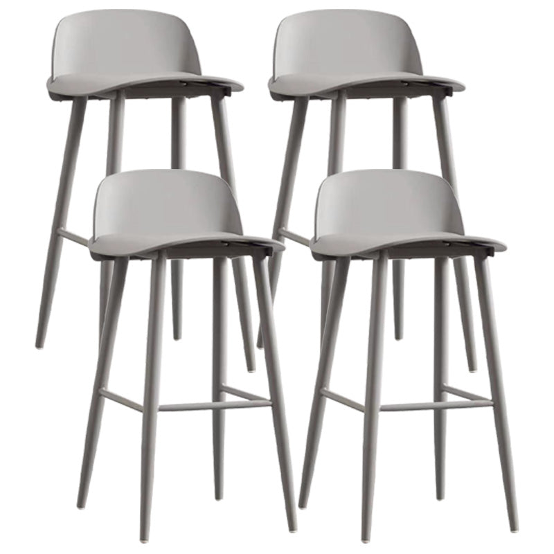 Industrial Style Bar-stool with 4 Legs Low Back PP Seat for Kitchen Bar