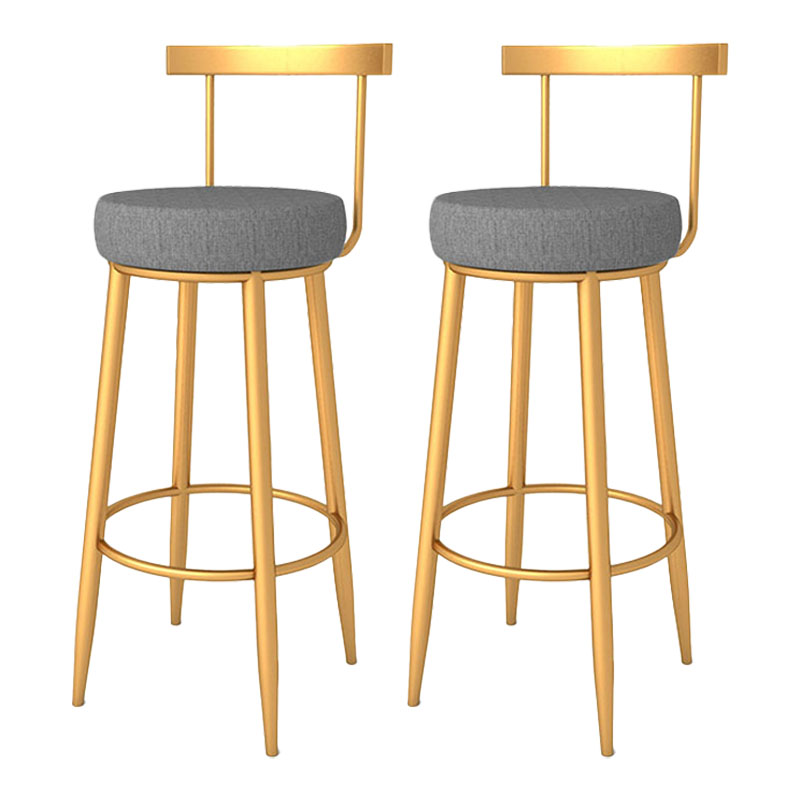 Moderner Metal -Barhocker mit Fußstütze und Casual Bar Stool im unteren Rücken