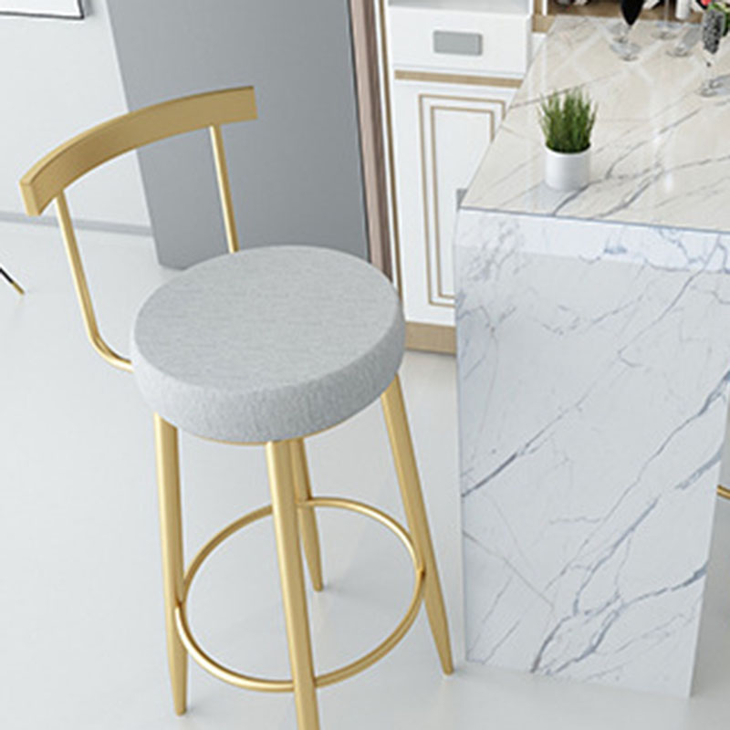 Moderner Metal -Barhocker mit Fußstütze und Casual Bar Stool im unteren Rücken