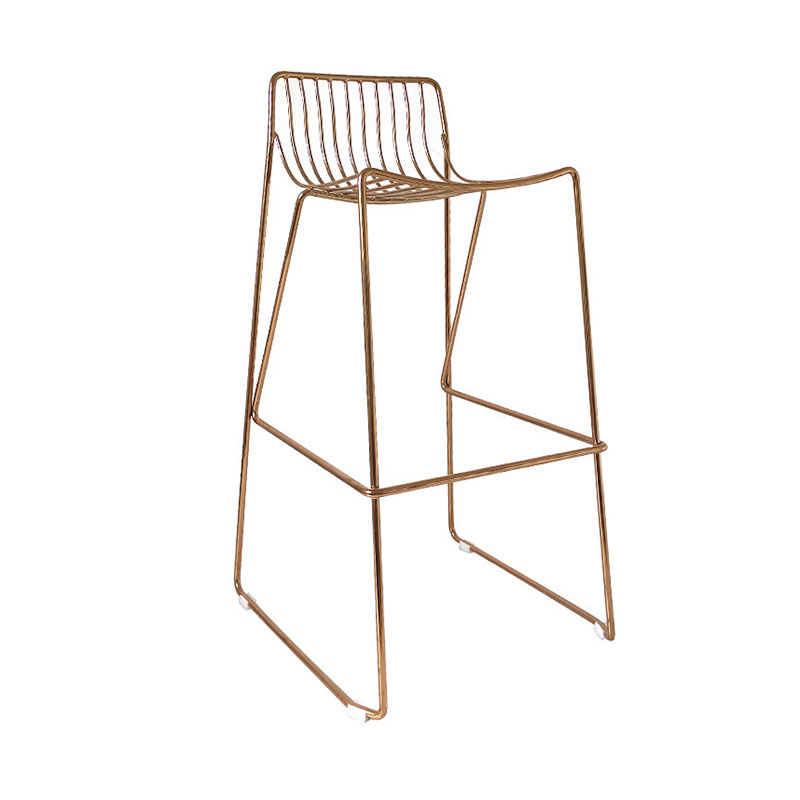 Moderne Stahlschalterhocker mit Fußstütze und Ausschnitt Milk Tea Shop Bar Hocker 30 Zoll