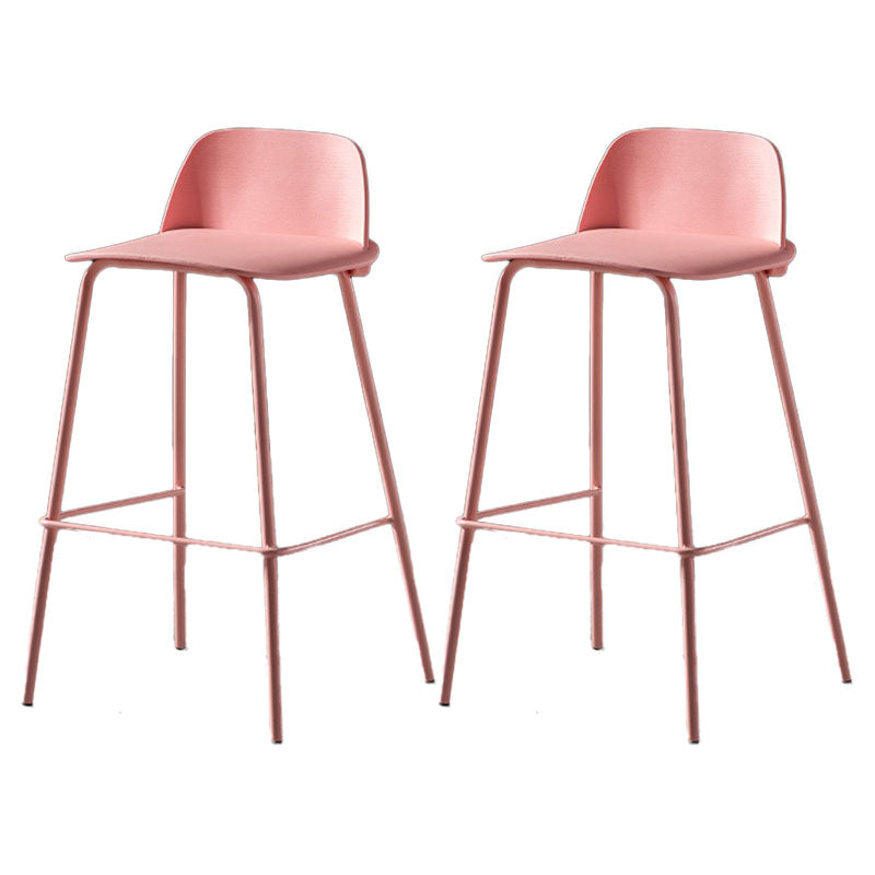 Contemporary Plastic Seats Macron Barstool Metal 4 Legs Bar Stool for Indoor Set of 2
