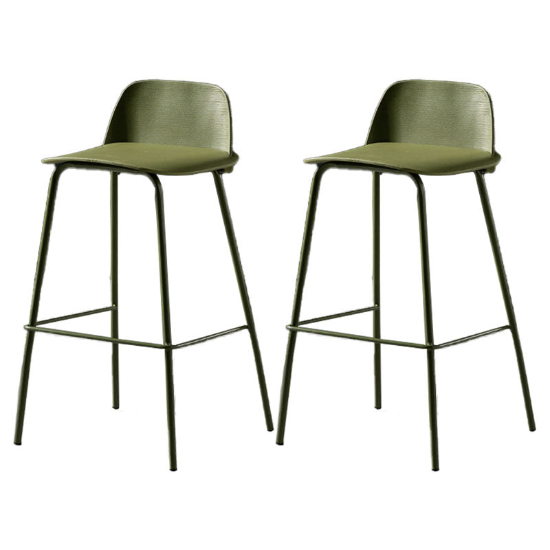 Contemporary Plastic Seats Macron Barstool Metal 4 Legs Bar Stool for Indoor Set of 2