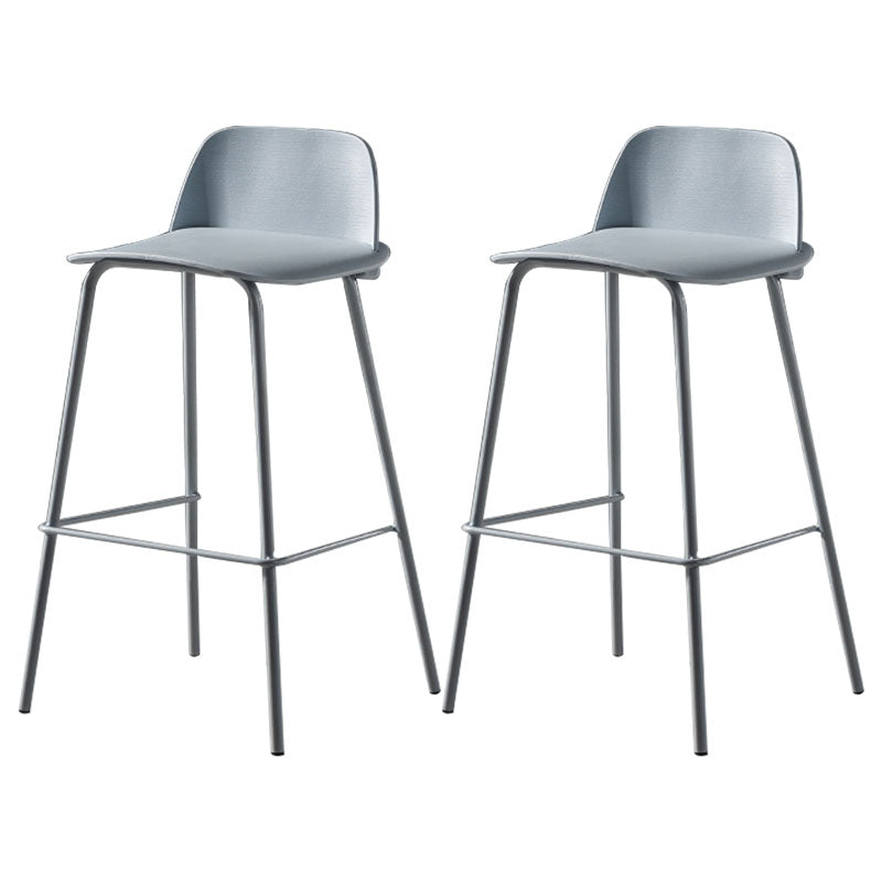 Contemporary Plastic Seats Macron Barstool Metal 4 Legs Bar Stool for Indoor Set of 2