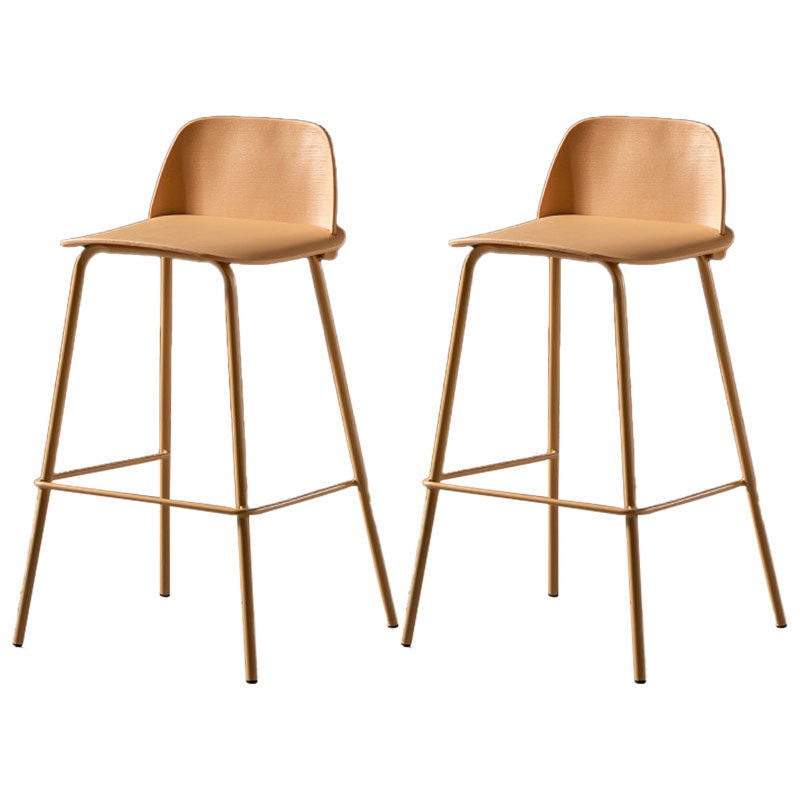 Contemporary Plastic Seats Macron Barstool Metal 4 Legs Bar Stool for Indoor Set of 2