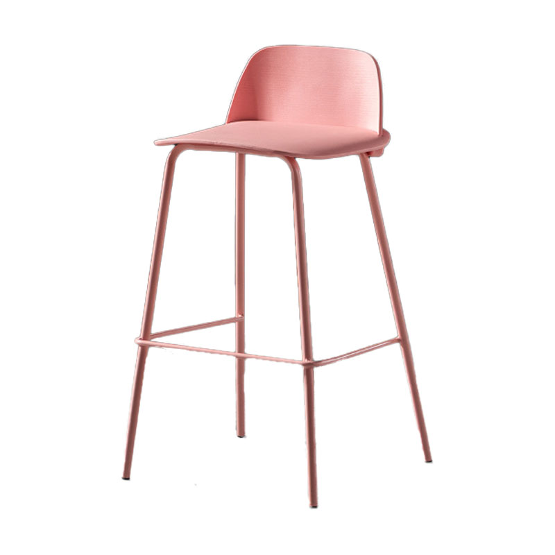 Contemporary Plastic Seats Macron Barstool Metal 4 Legs Bar Stool for Indoor Set of 2