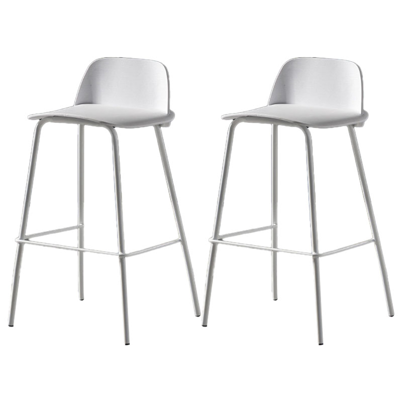Contemporary Plastic Seats Macron Barstool Metal 4 Legs Bar Stool for Indoor Set of 2