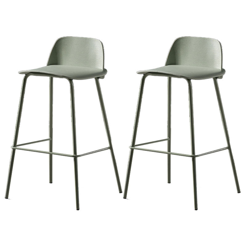 Contemporary Plastic Seats Macron Barstool Metal 4 Legs Bar Stool for Indoor Set of 2