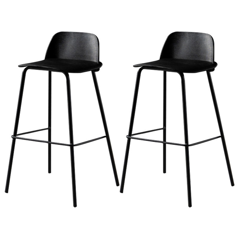 Contemporary Plastic Seats Macron Barstool Metal 4 Legs Bar Stool for Indoor Set of 2