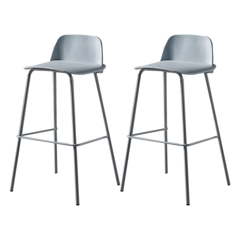 Contemporary Plastic Seats Macron Barstool Metal 4 Legs Bar Stool for Indoor Set of 2