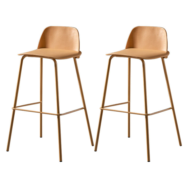 Contemporary Plastic Seats Macron Barstool Metal 4 Legs Bar Stool for Indoor Set of 2