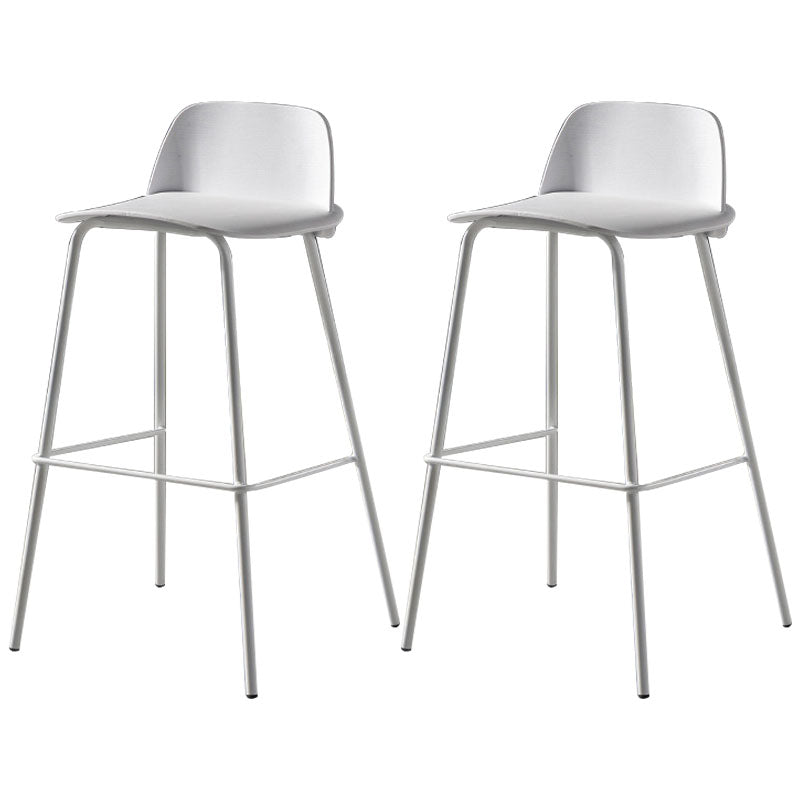 Contemporary Plastic Seats Macron Barstool Metal 4 Legs Bar Stool for Indoor Set of 2