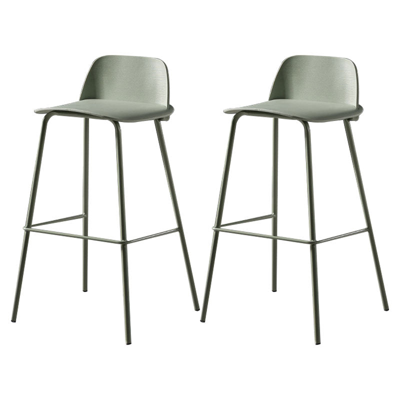 Contemporary Plastic Seats Macron Barstool Metal 4 Legs Bar Stool for Indoor Set of 2