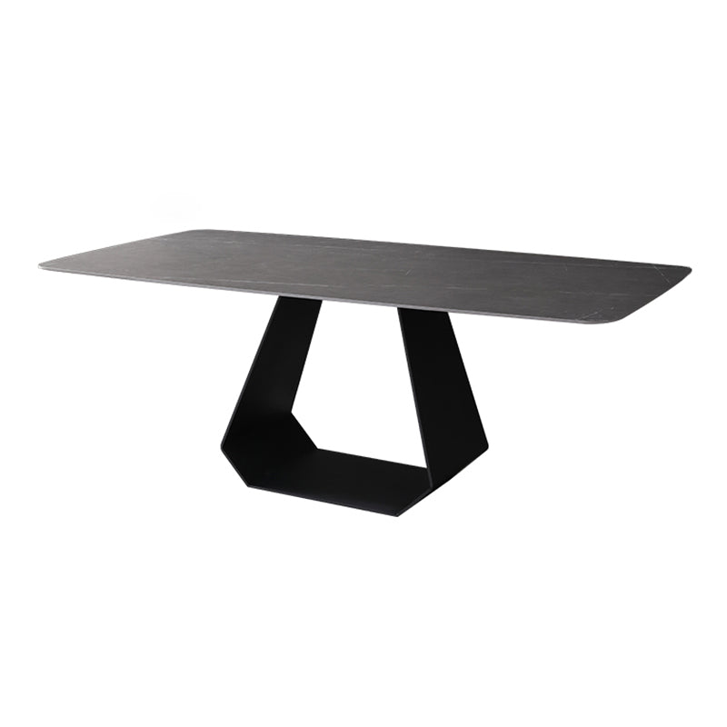 Modern 1/3/4/5/7 Pieces Grey Dining Table Set with Sintered Stone Top Steel Dinette Set