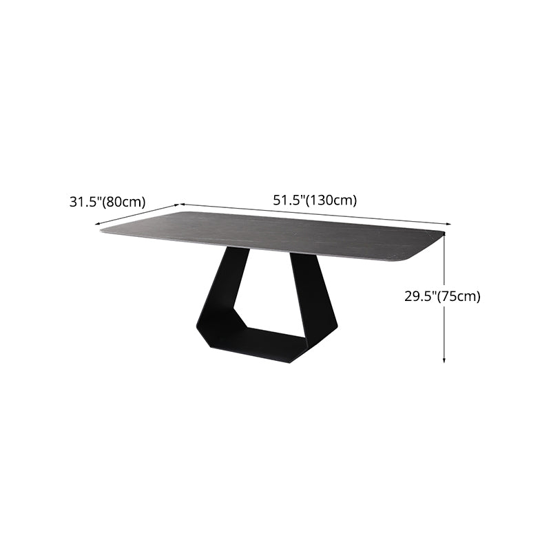 Modern 1/3/4/5/7 Pieces Grey Dining Table Set with Sintered Stone Top Steel Dinette Set