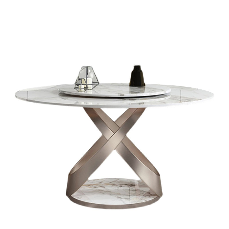 1/4/5/7 Pieces Stainless Steel Dining Table Set with Sintered Stone Top Modern Dinette Set
