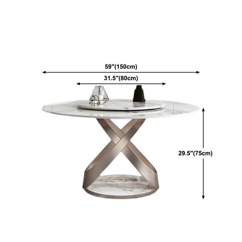 1/4/5/7 Pieces Stainless Steel Dining Table Set with Sintered Stone Top Modern Dinette Set