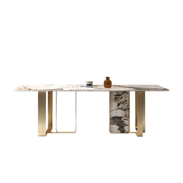 Luxury 1/3/4/5/6 Pieces Dining Set Sintered Stone Dining Table with Leather Chairs