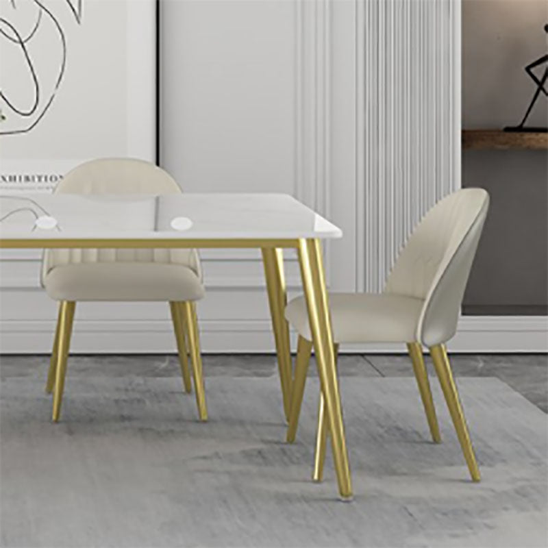 Nordic 1/5/6/7 Pieces Dining Set Sintered Stone Dining Table with Leather Chairs