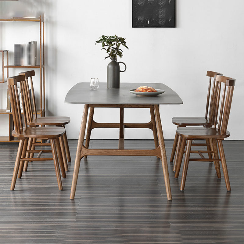 1/4/5 Pieces Solid Wood Table Set Rectangular Dining Chairs Set for Home