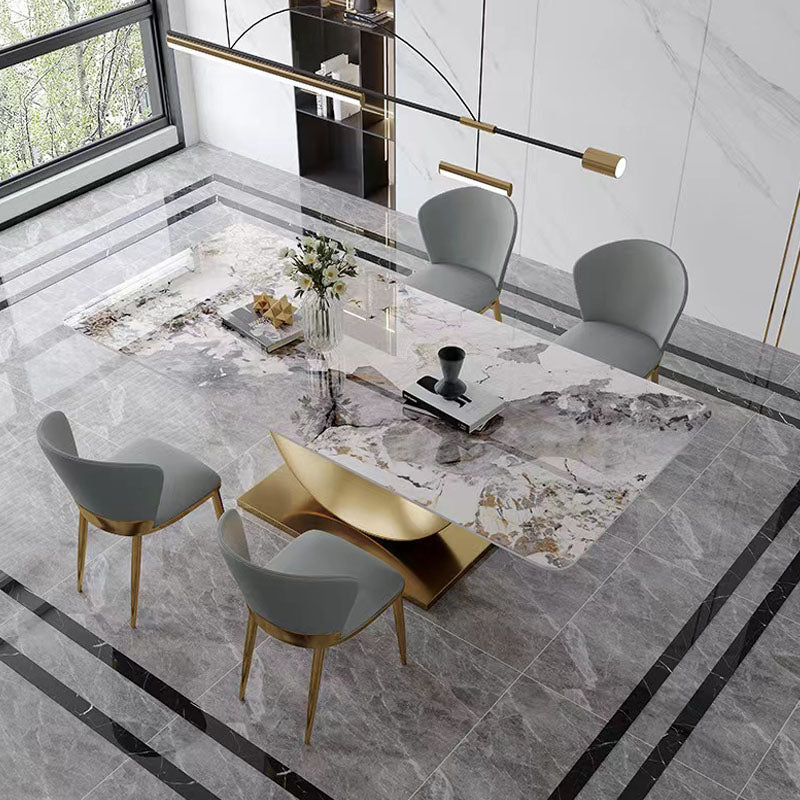 1/4/5/6/7 Pieces Dining Table Set with Sintered Stone Top Dining Chairs Set for Home