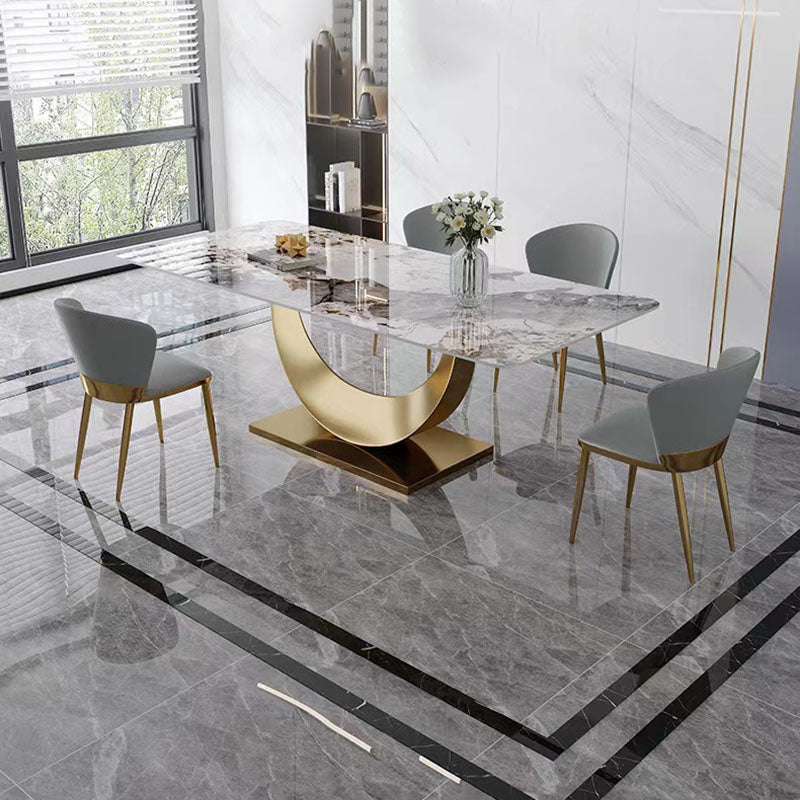 1/4/5/6/7 Pieces Dining Table Set with Sintered Stone Top Dining Chairs Set for Home