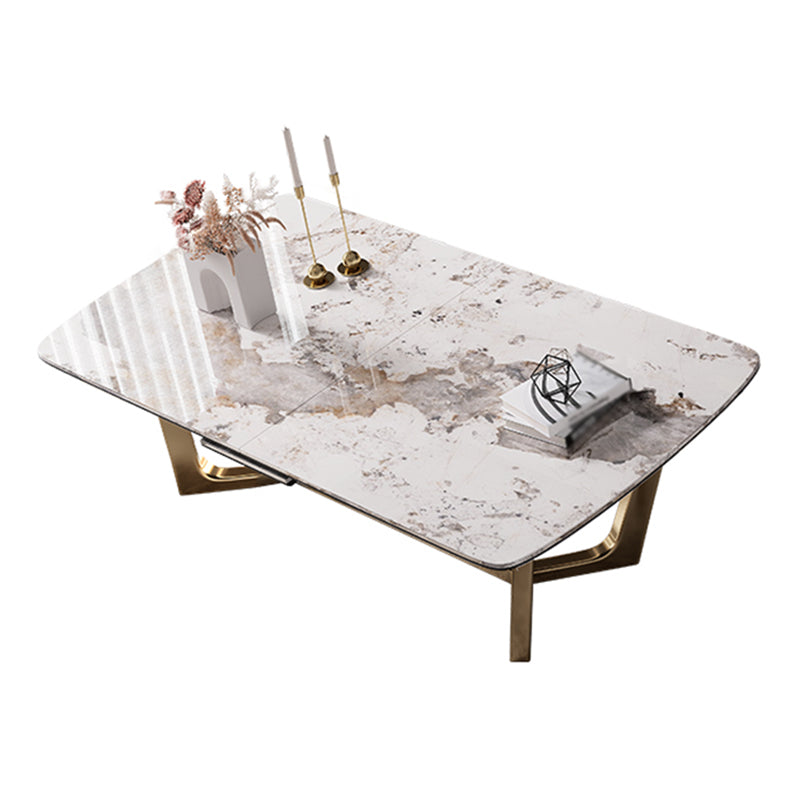 Glam 1/4/5/7 Pieces Rectangle Dining Table Set with Sintered Stone Scalable Dinette Set