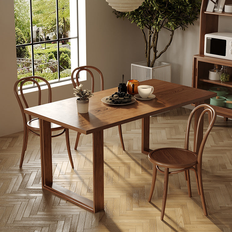 Modern 1/4/5 Pieces Rectangle Dining Set Solid Wood Dining Table with Chairs