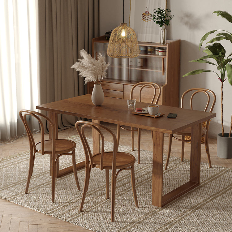Modern 1/4/5 Pieces Rectangle Dining Set Solid Wood Dining Table with Chairs
