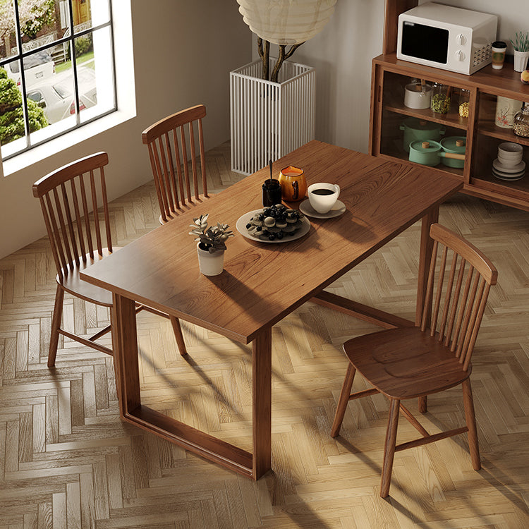 Modern 1/4/5 Pieces Rectangle Dining Set Solid Wood Dining Table with Chairs