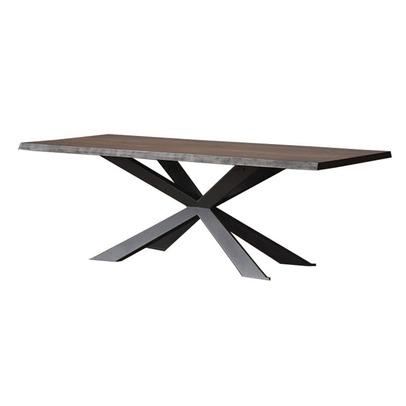 Mesa de comedor industrial rectangular Mesa fija de madera maciza para restaurante