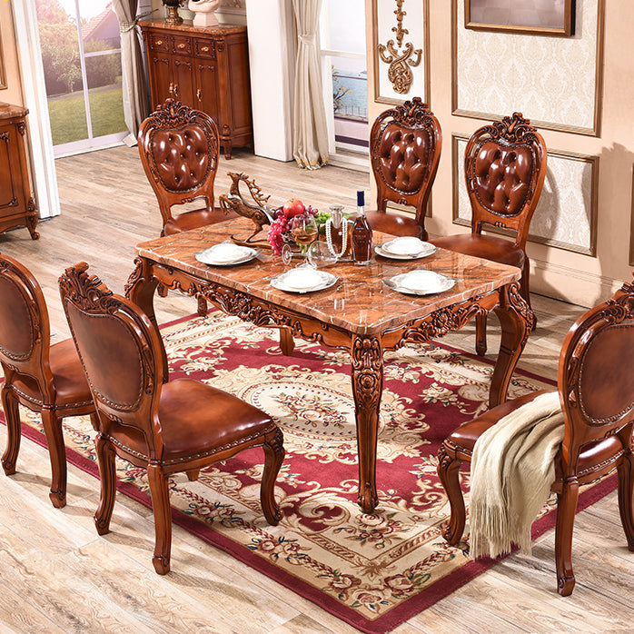 Solid Wood Base Dining Collection Rectangle Dining Table for Home