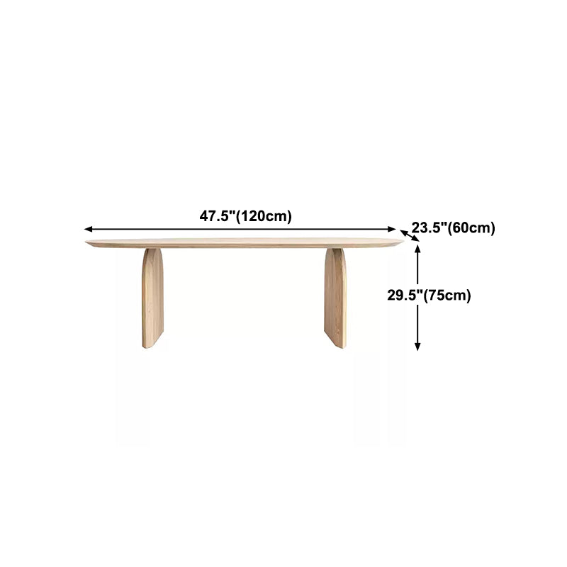 Oval Solid Wood Dining Table Casual Double Pedestal Table for Dining Room