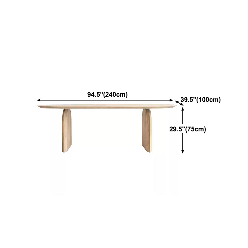 Mesa de comedor de madera maciza ovalada Mesa de pedestal doble para comedor