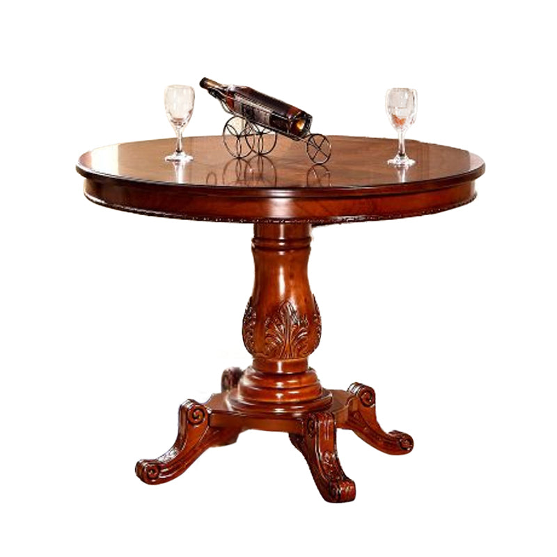 Mesa de comedor redonda victoriana de madera sólida Mesa de goma de madera superior para el hogar