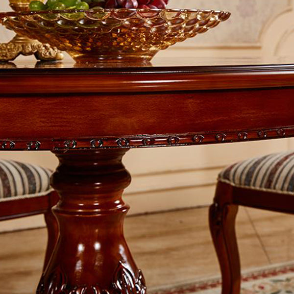 Mesa de comedor redonda victoriana de madera sólida Mesa de goma de madera superior para el hogar