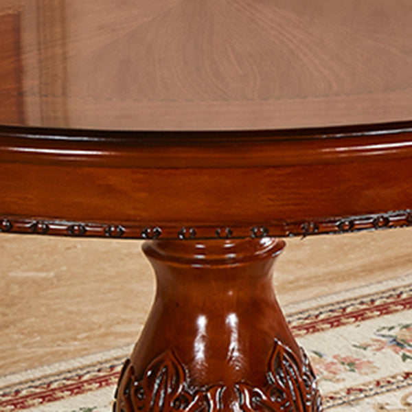 Mesa de comedor redonda victoriana de madera sólida Mesa de goma de madera superior para el hogar