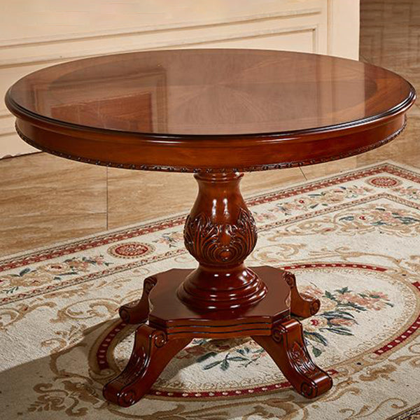 Mesa de comedor redonda victoriana de madera sólida Mesa de goma de madera superior para el hogar