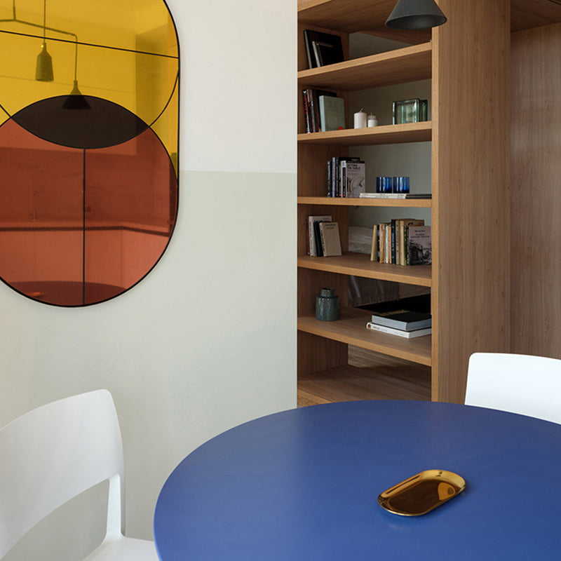 Modern Pine Wood Table for Restaurant Round Table with Pedestal Base