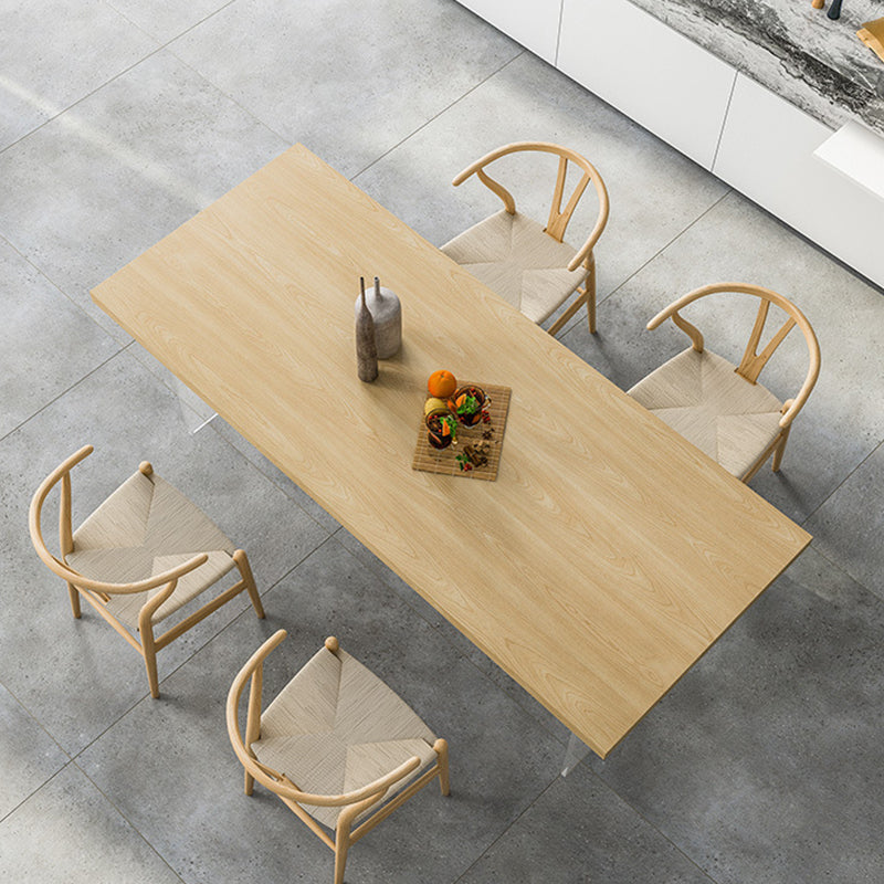 Mesa de top de madera de pino mesa de comedor de lujo tradicional con base de pedestal doble