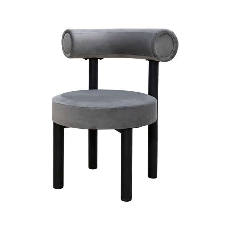 Silla de comedor de terciopelo contemporáneo, silla sin brazos de comedor de metal para uso en restaurantes