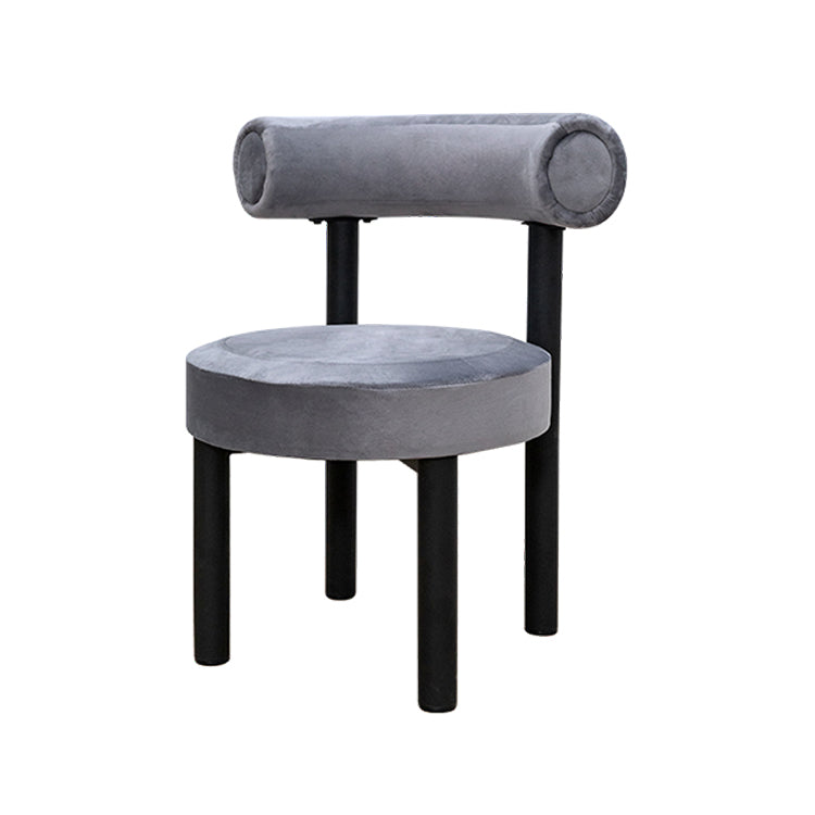 Silla de comedor de terciopelo contemporáneo, silla sin brazos de comedor de metal para uso en restaurantes