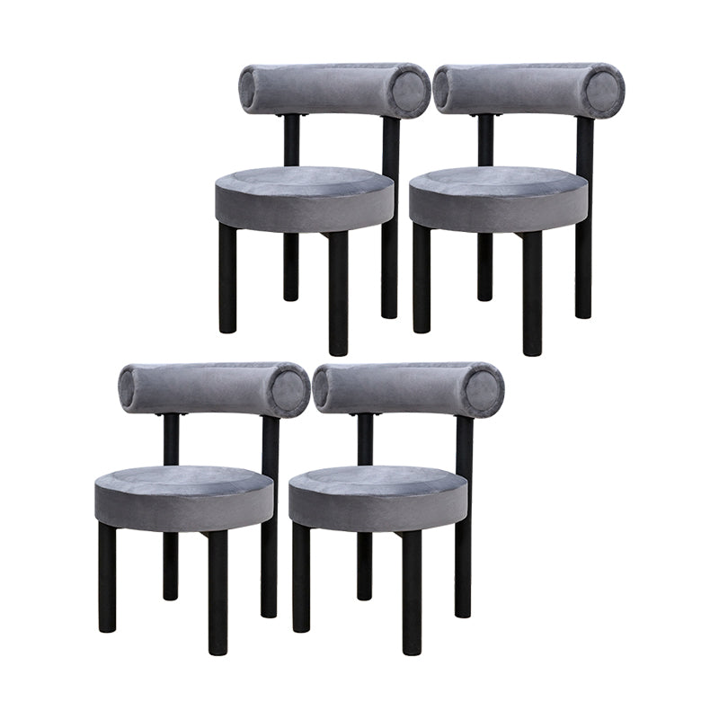 Silla de comedor de terciopelo contemporáneo, silla sin brazos de comedor de metal para uso en restaurantes