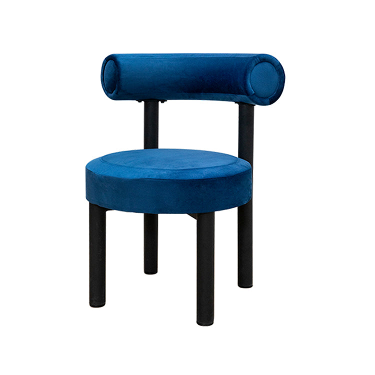 Silla de comedor de terciopelo contemporáneo, silla sin brazos de comedor de metal para uso en restaurantes