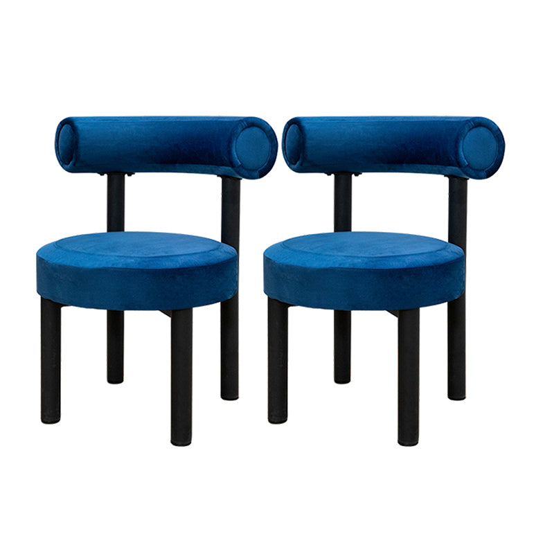 Silla de comedor de terciopelo contemporáneo, silla sin brazos de comedor de metal para uso en restaurantes