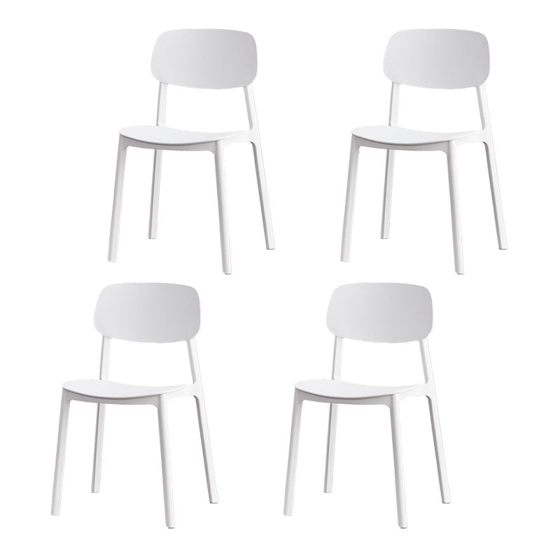 Silla lateral casera de plástico moderna con respaldo abierto y acabado mate